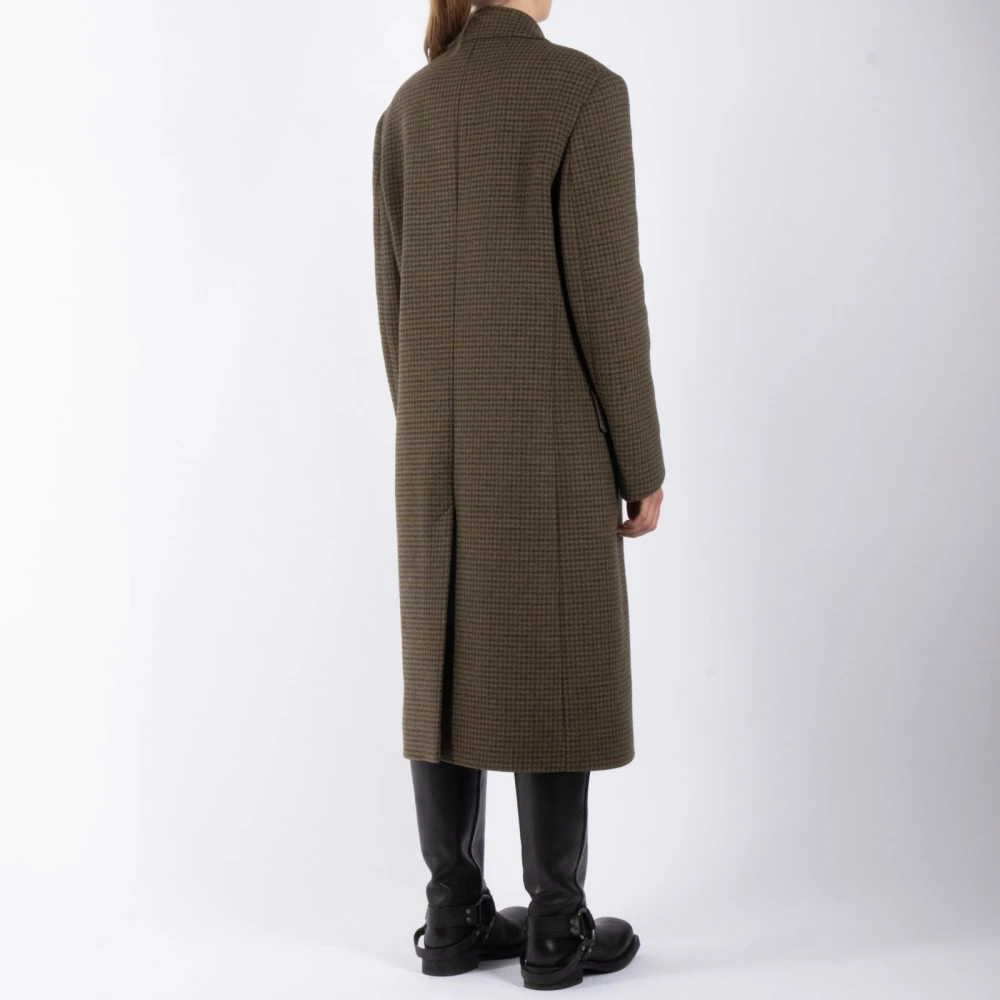 Acne Studios Khaki Wollen Jas Green Dames