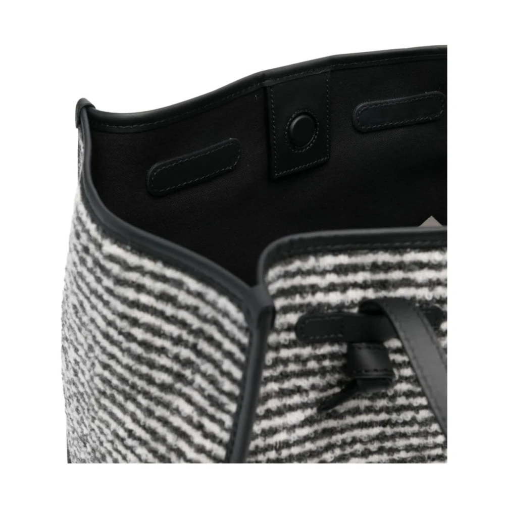Gianni Chiarini Zwarte Leren Streep Patroon Handtas Black Dames