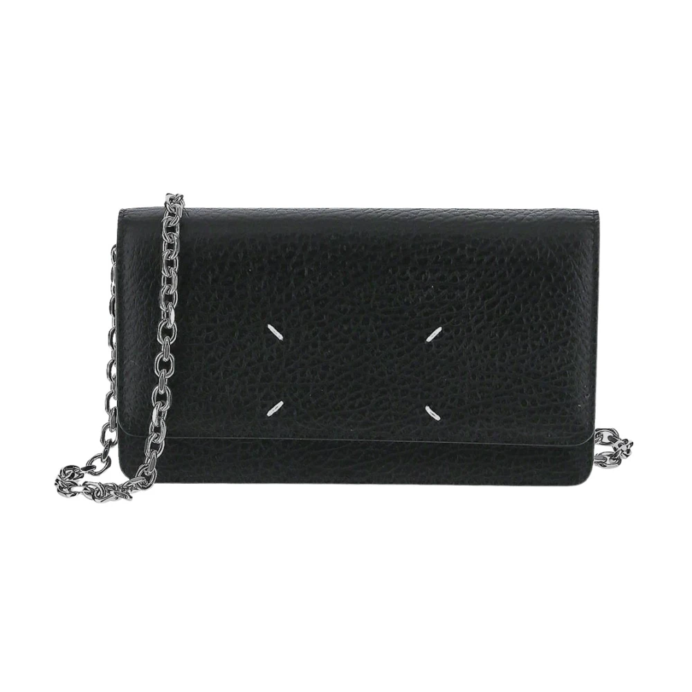 Maison Margiela Stijlvolle Chain Wallet met Vier Stitches Black Dames
