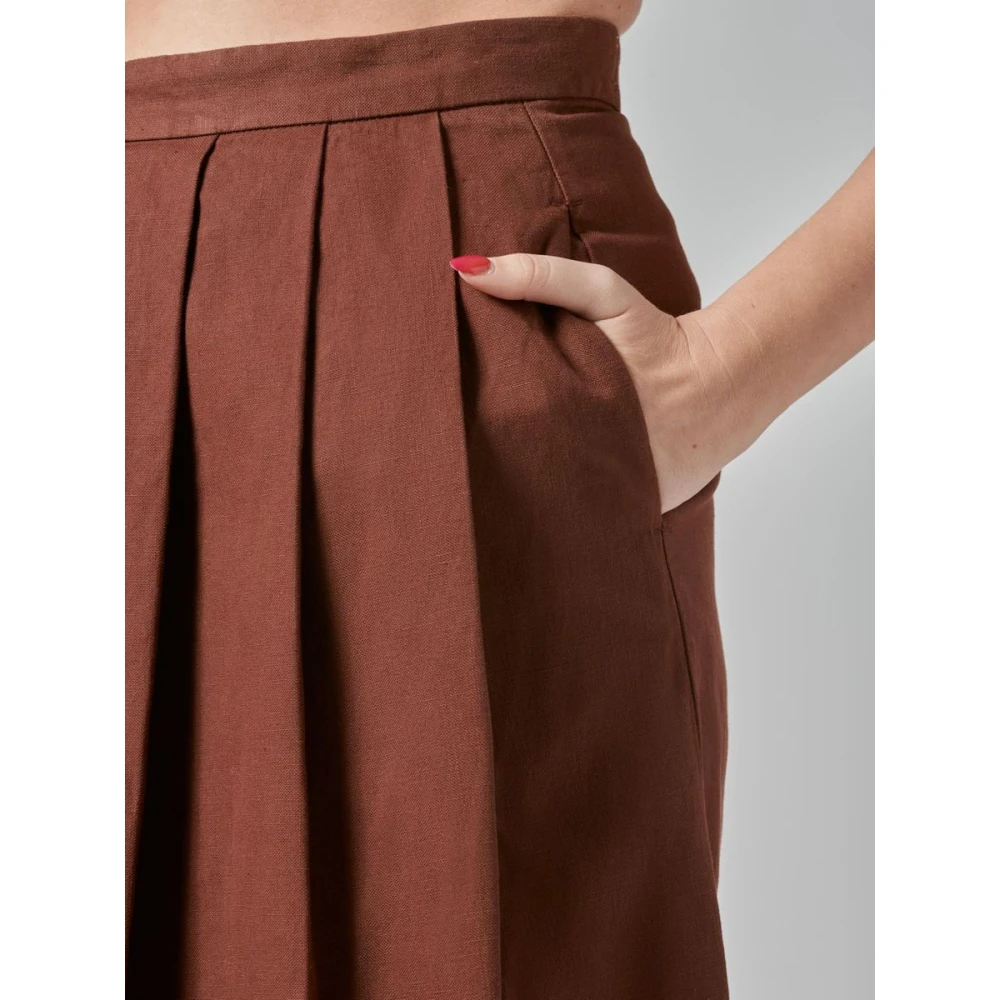 Pence 1979 Geplooide rok voor vrouwen Brown Dames