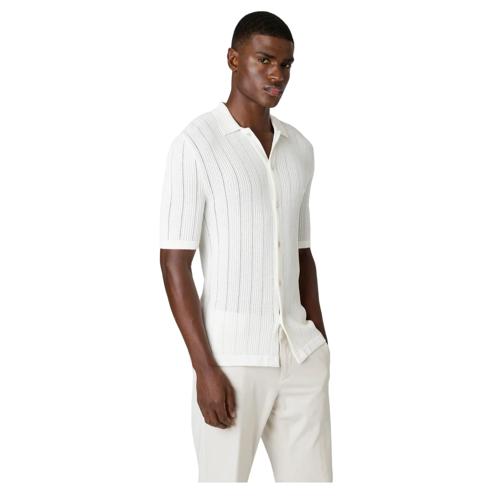 Eleventy Katoenen Gebreide Shirt White Heren