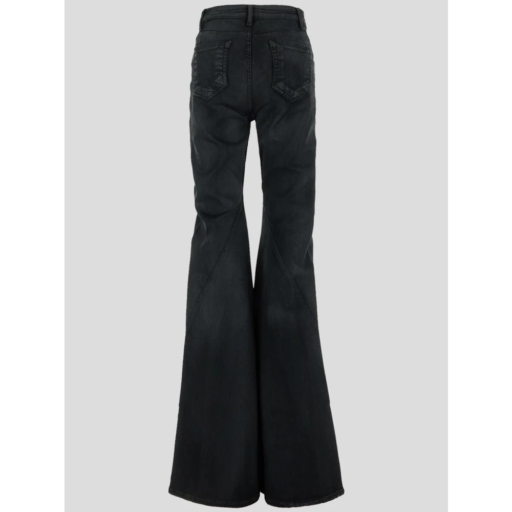Rick Owens Katoenen Bias Bootcut Broek Black Dames