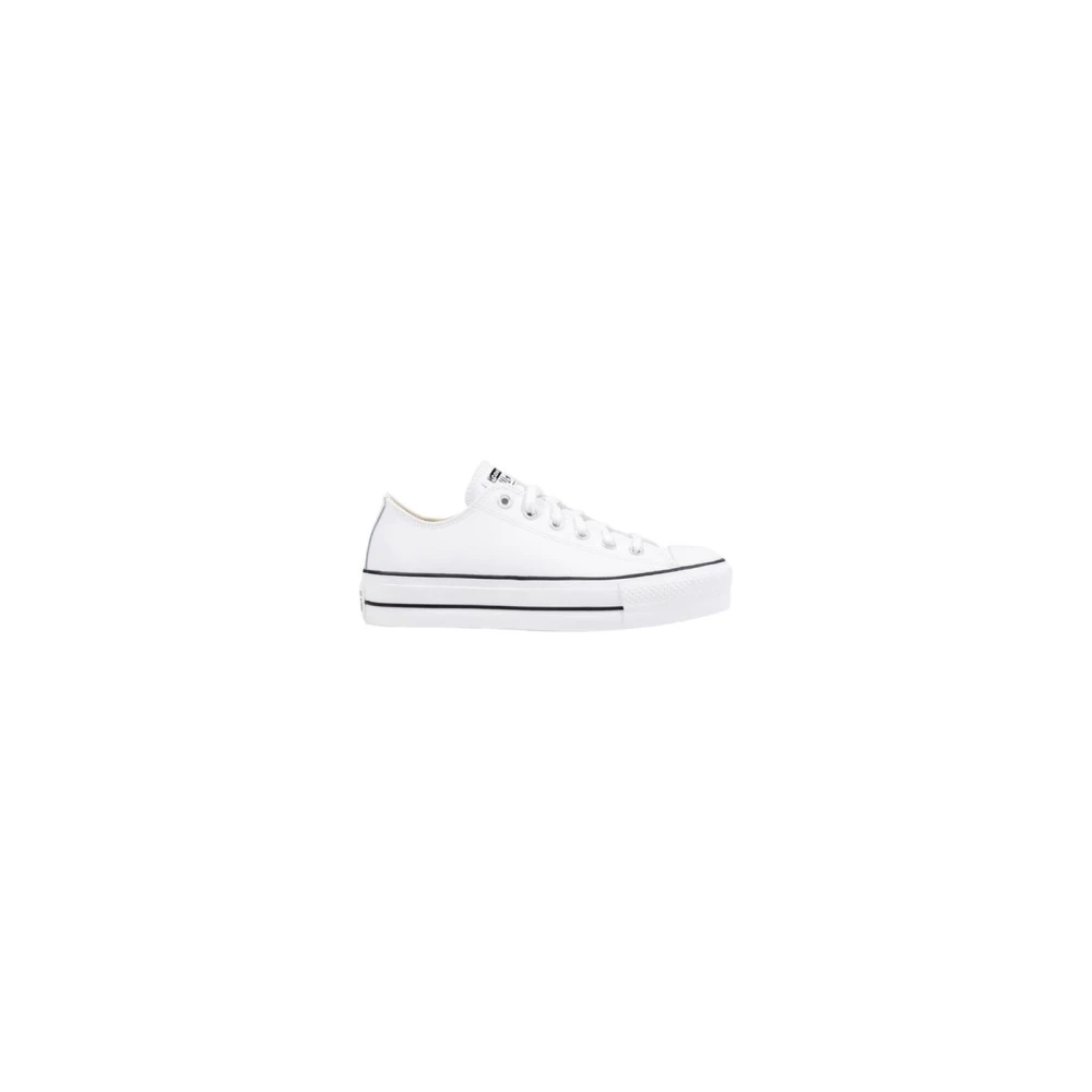 Converse Women's White Leather Platform Sneakers With Chunky Sole