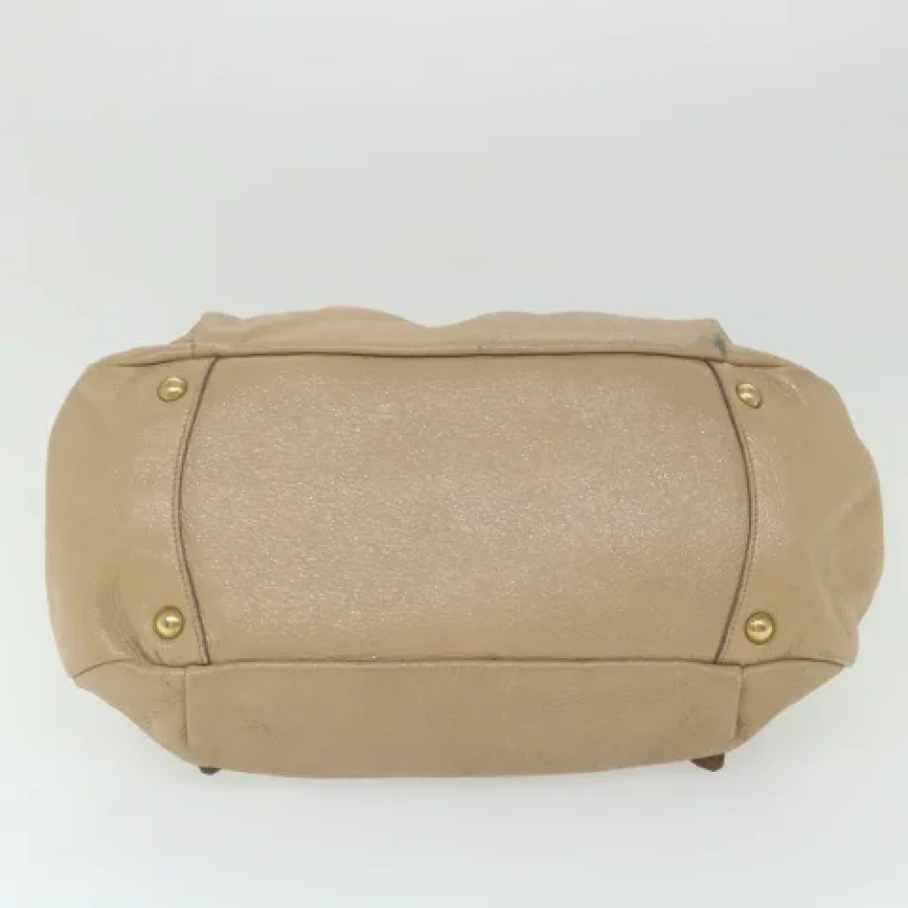 Prada Vintage Pre-owned Leather prada-bags Beige Dames