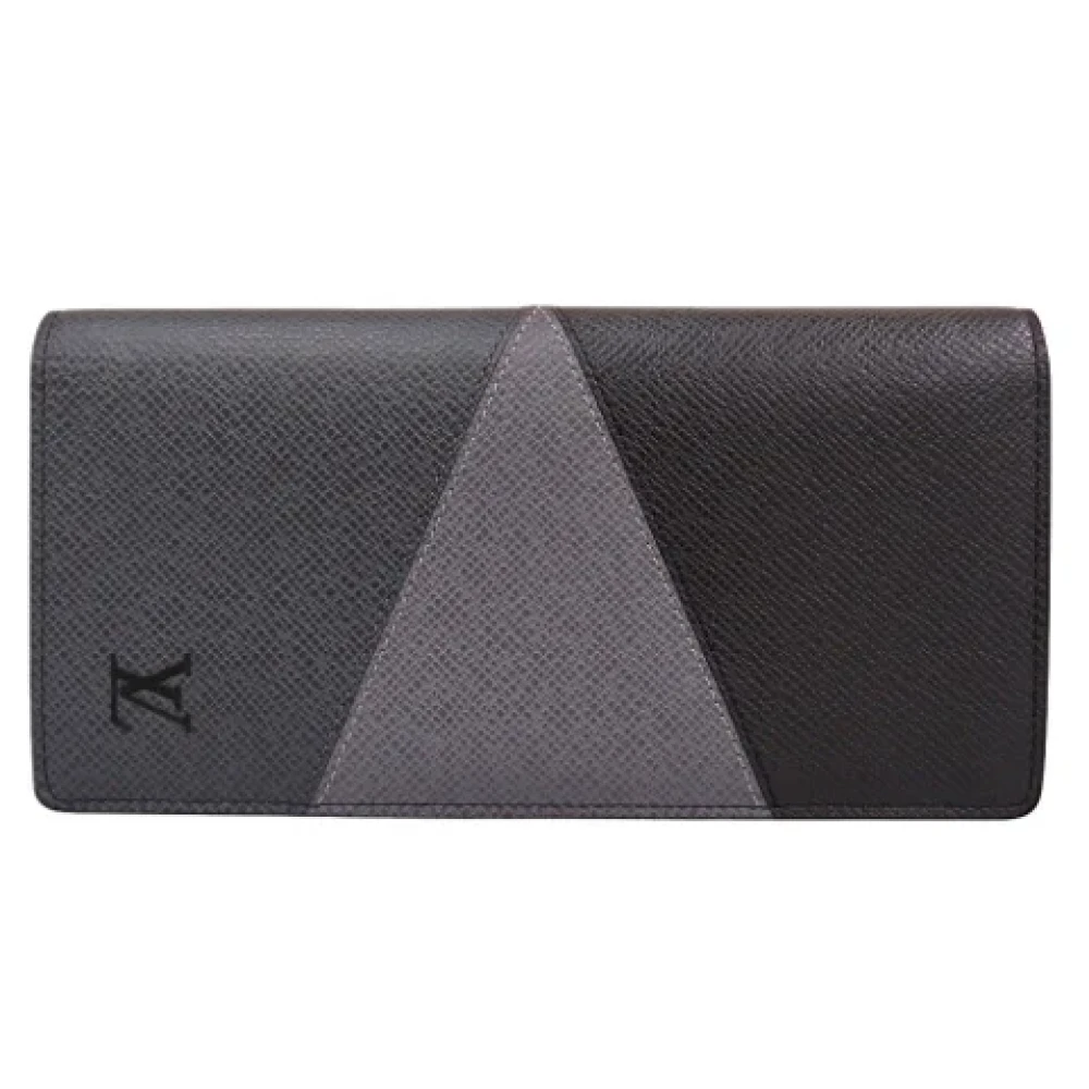 Louis Vuitton Vintage Pre-owned Leather wallets Gray Heren