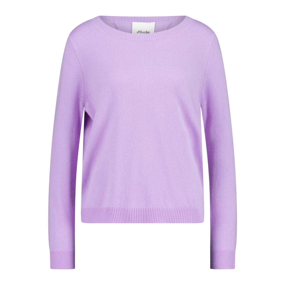 Allude Mjuk Ull-Kashmir Pullover Löst Passform Purple, Dam