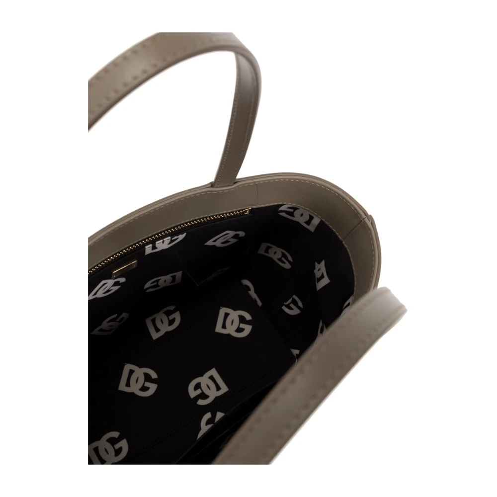 Dolce & Gabbana Kleine Tote Tas van Beige Leer Brown Dames