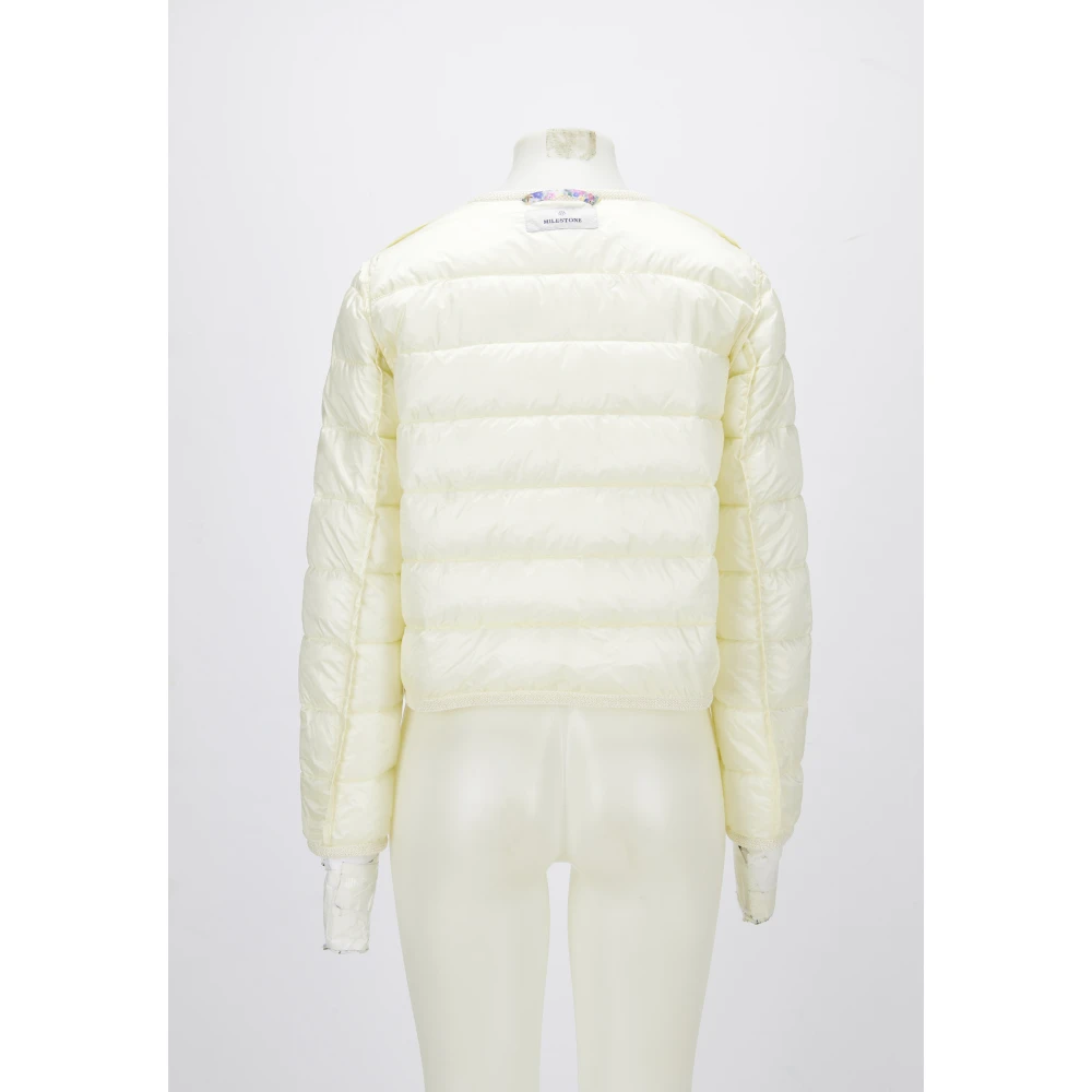 Milestone Gewatteerde Tweed Winterjas White Dames