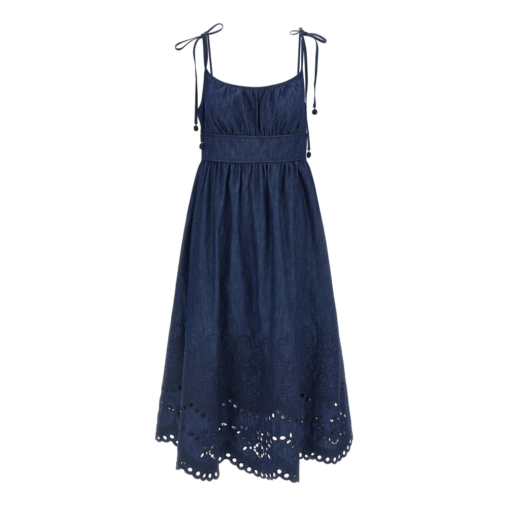 Zimmermann Mahon Cotton Denim Midi Dress Dresses Mujer Azul L
