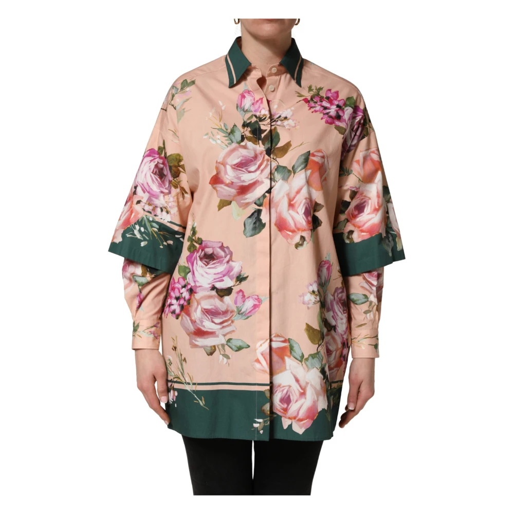 Dolce & Gabbana Multicolor Shirts, Female, Xs, Floral Cotton Button Front Shirt Top