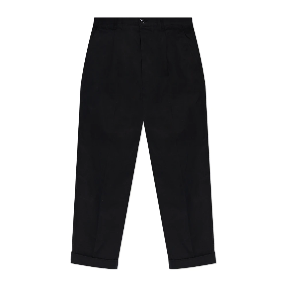 Ami Paris Men's Black Carrot Oversized Trousers - Wide Trousers - S - Trousers