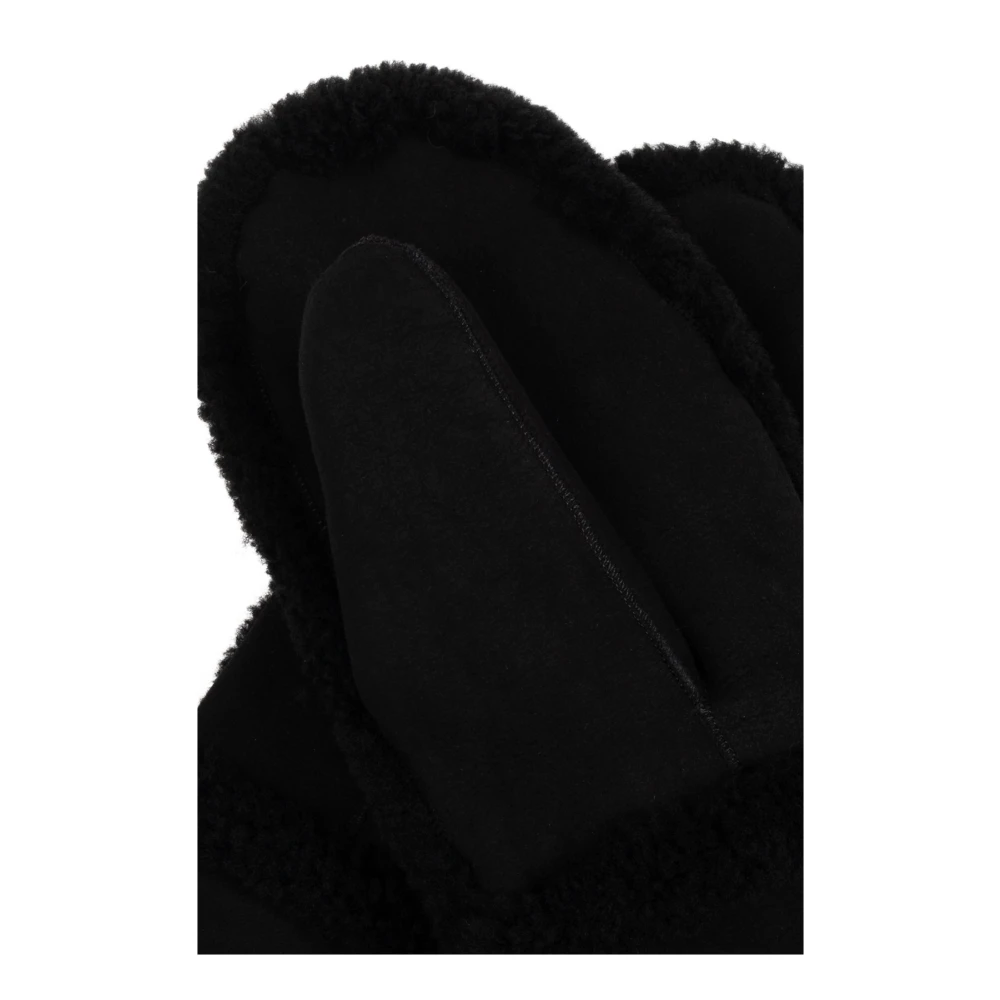 Yves Salomon Leren handschoenen Black Dames