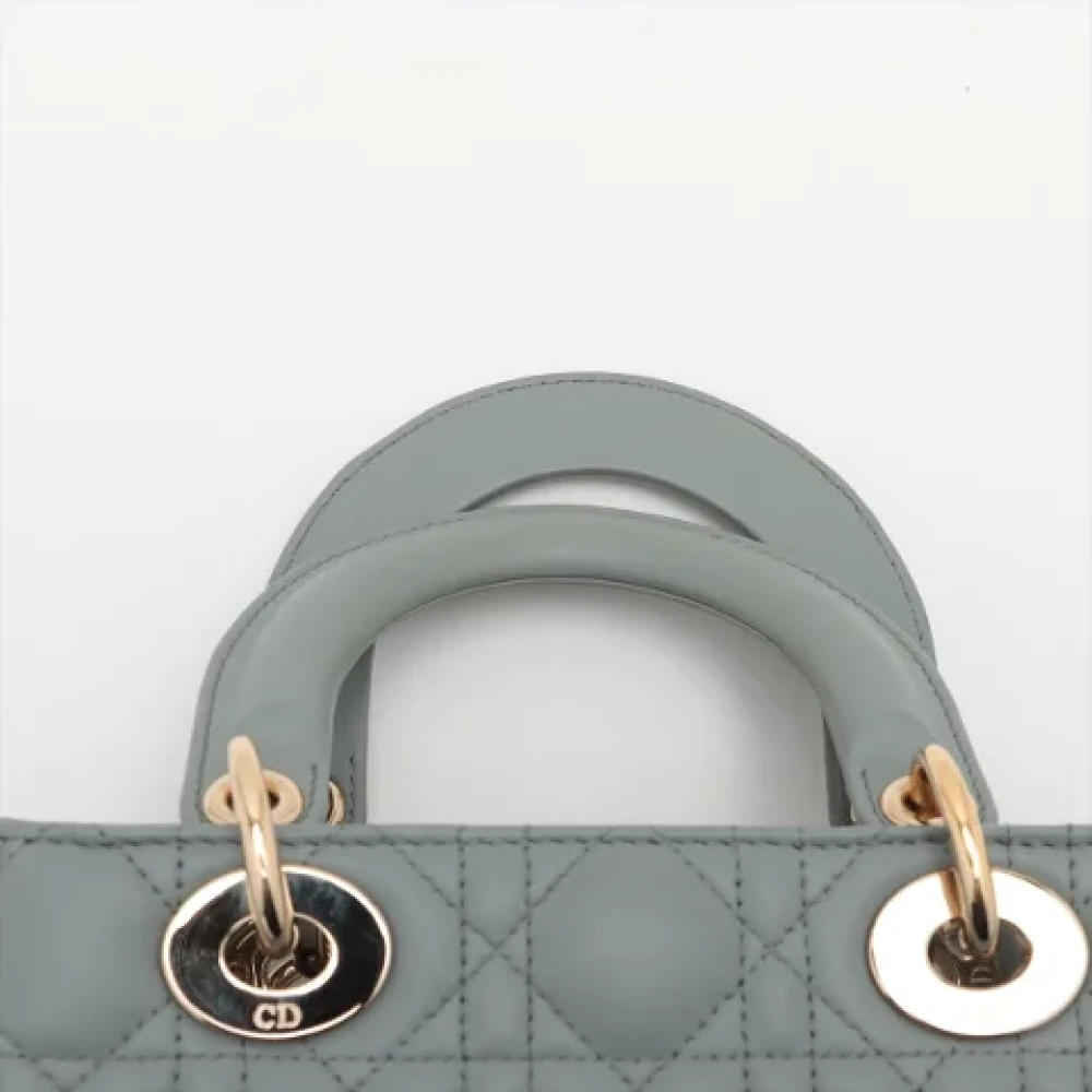 Dior Vintage Pre-owned Leather handbags Gray Dames