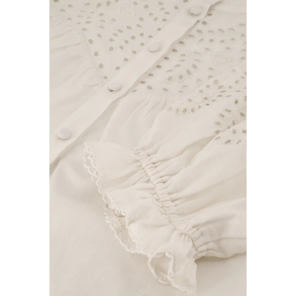Fabienne Chapot Blouse met ruches kraag White Dames