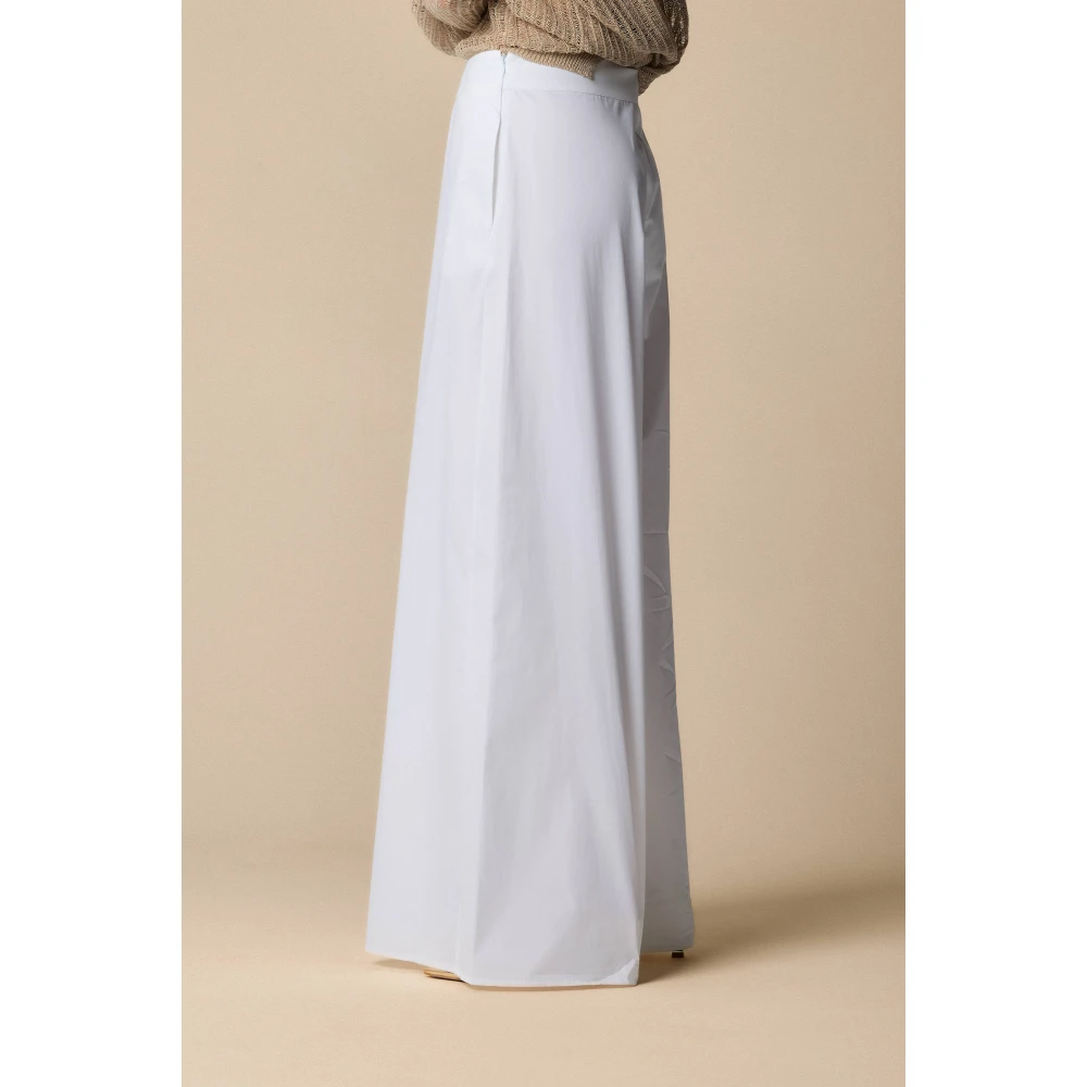 Kocca Hoge taille wijde pijpen broek White Dames
