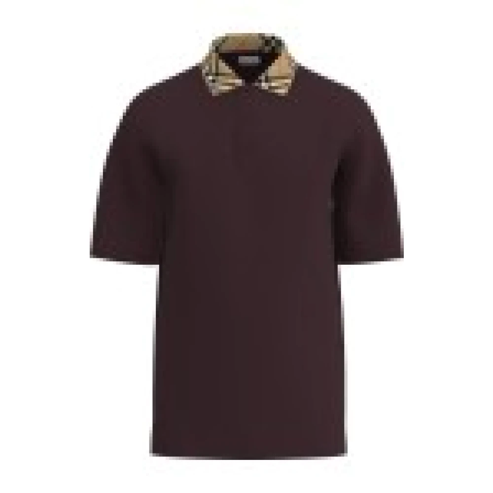 Burberry - Polo-Shirt Mit Karomuster-Kragen Aus Baumwolle - Tops - Herren - Rot - M - Bild 4