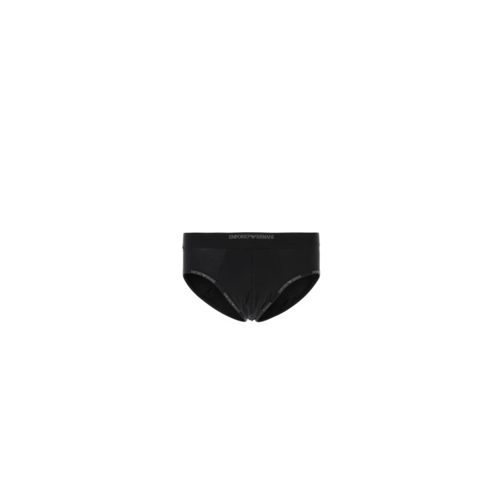 Emporio Armani Homme Noir Sous-Vêtements, Taille: M Slips En Coton Stretch