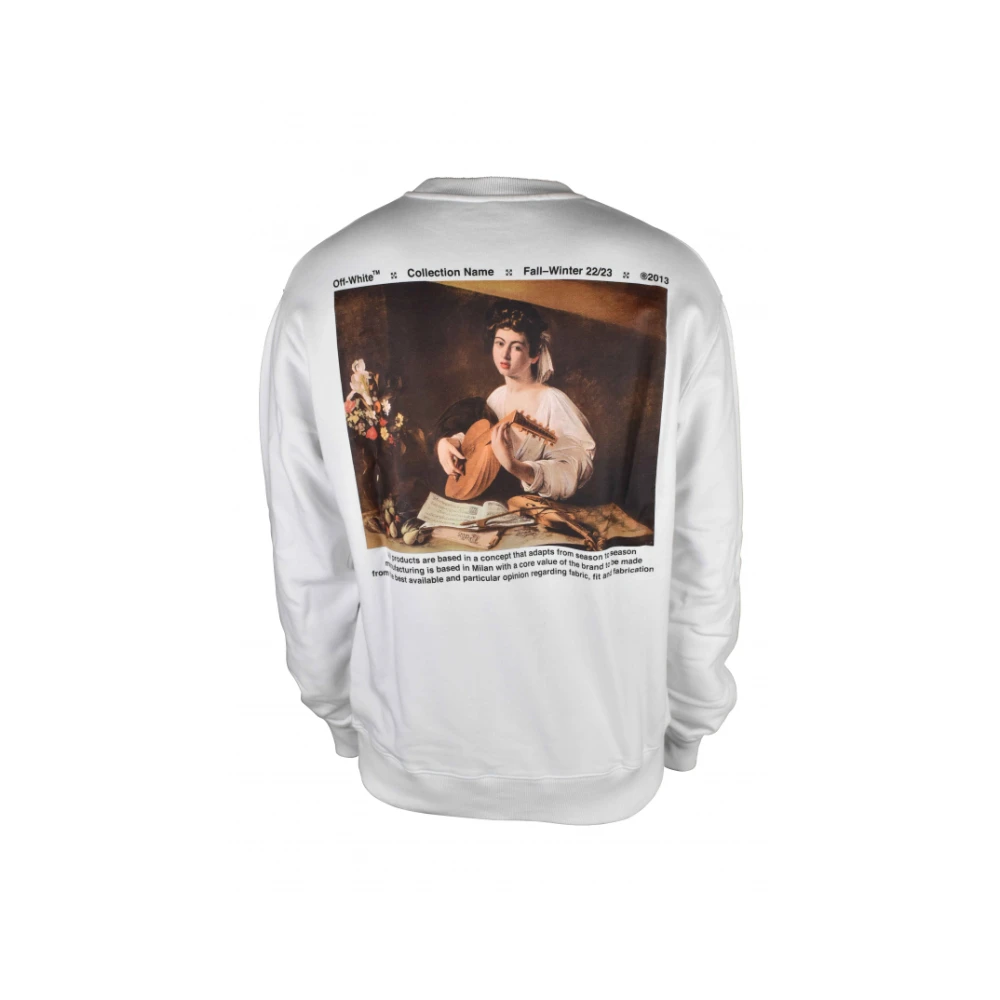 Off White Caravagio Print Sweatshirt White Heren