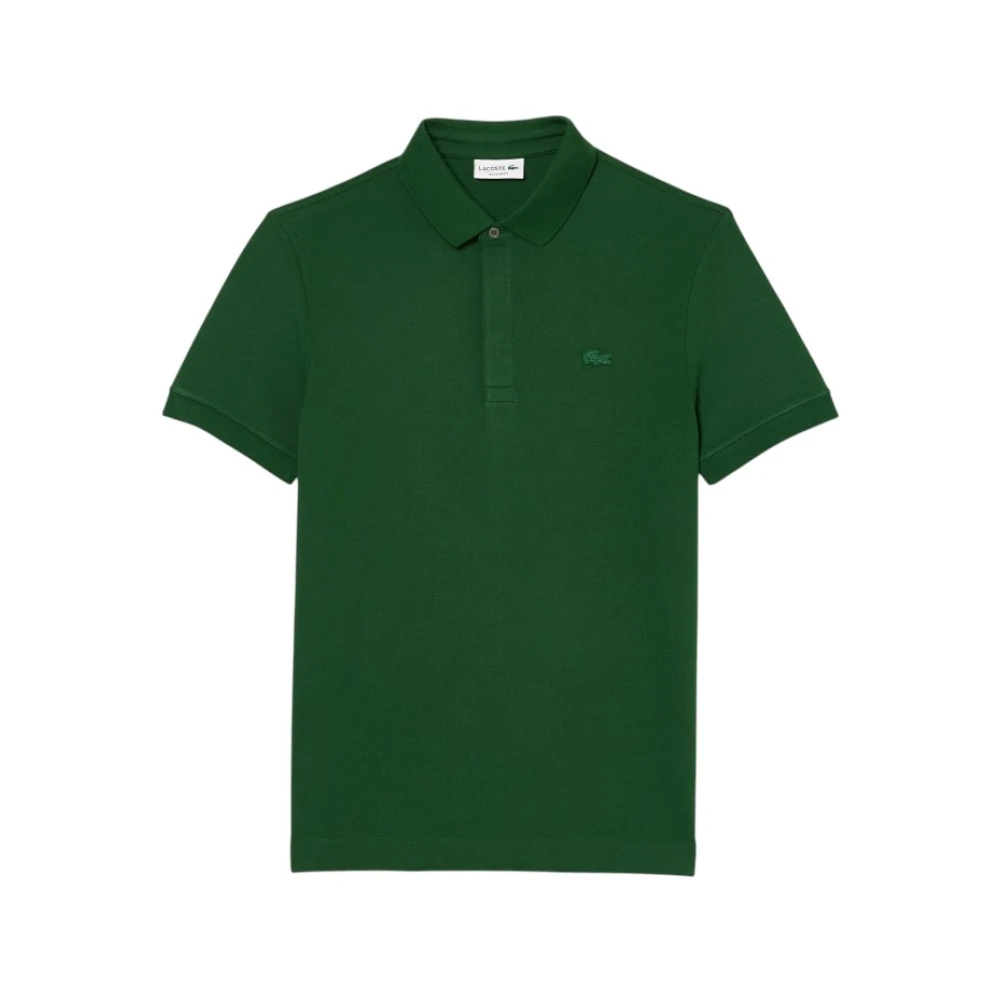 Lacoste Elastisk Piqué Polo i Paris-stil Green, Herr