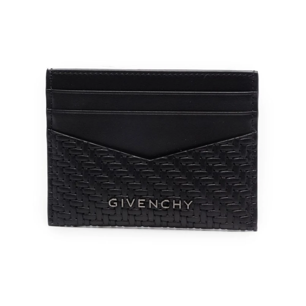 Givenchy Zwarte Leren Portemonnee Stijlvol Ontwerp Black Heren