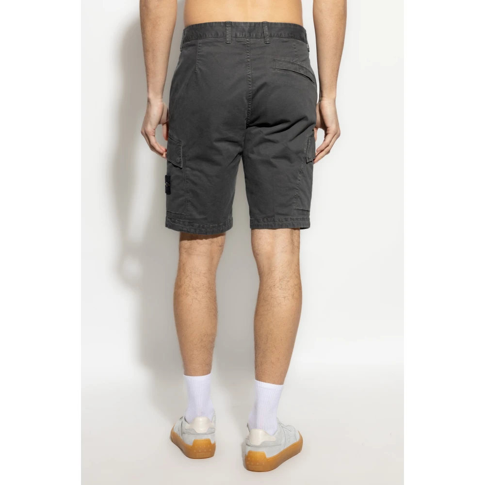 Stone Island Logo shorts Gray Heren