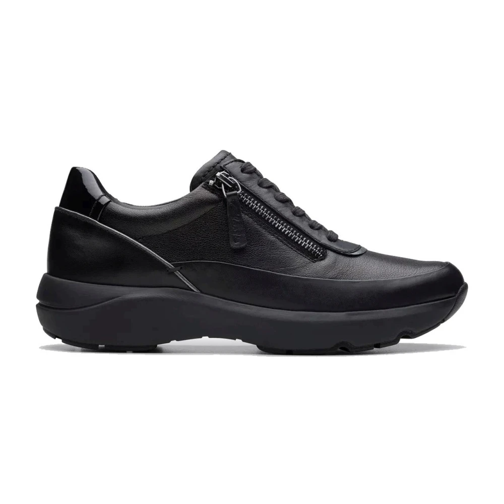 Clarks Women's Black Sneakers, 5 Uk, Leisure Trainers