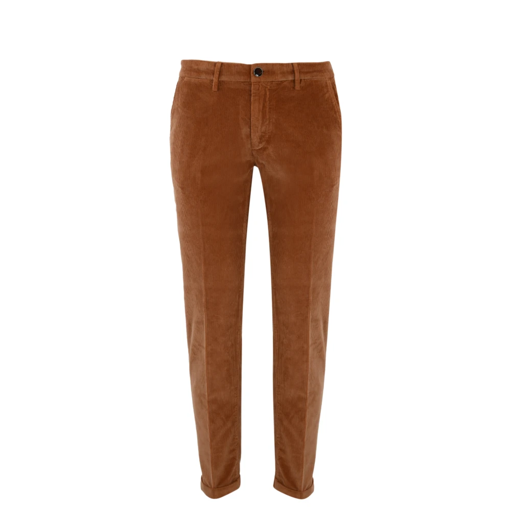 Re-Hash Fluwelen Herenbroek Slim Fit Mosterd Brown Heren