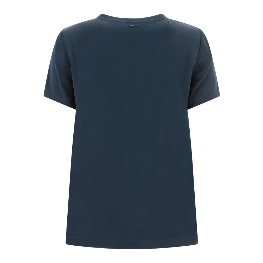 Max Mara Rebecca Satin T-Shirt Blue Dames