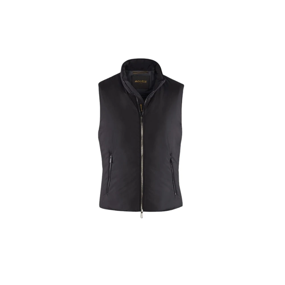 Moorer Men's Black Waistcoats, L, Uros-Skt Smooth Vest