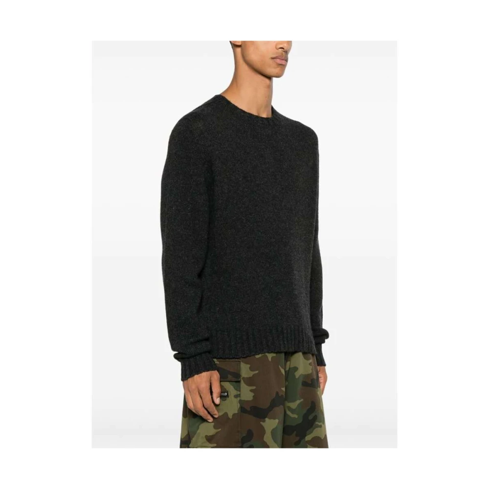 Palm Angels Donkergrijze Gebreide Trui Gray Heren