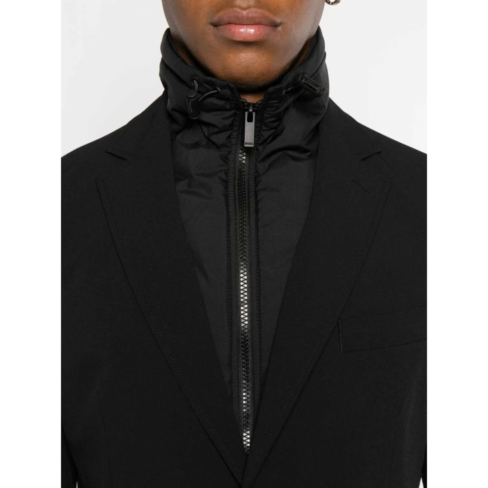 Hugo Boss Zwarte Blazer met Knoopsluiting Black Heren