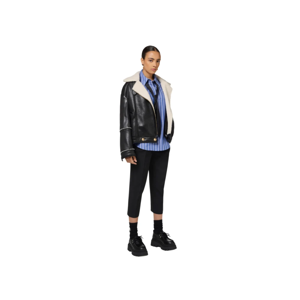 Elisabetta Franchi Zwarte Jassen voor Vrouwen Black Dames