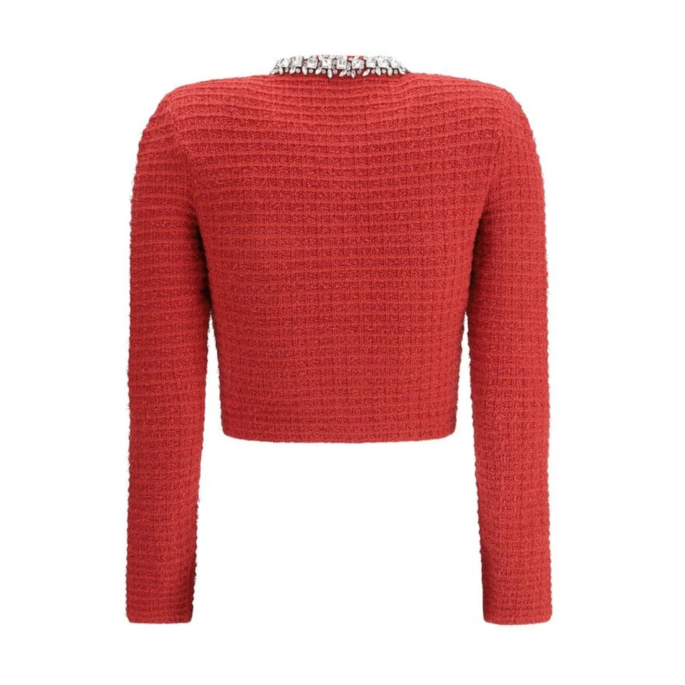 Self Portrait Elegante Gebreide Jas met Juwelen Red Dames