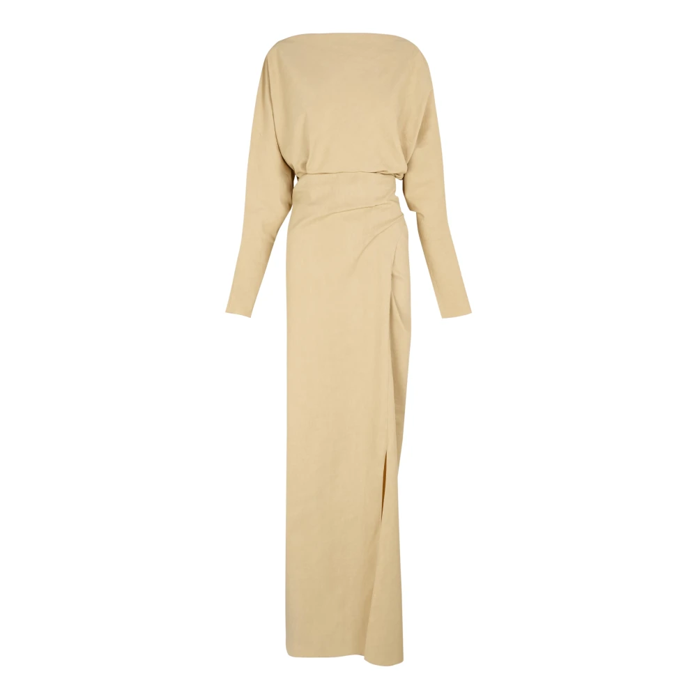 Cortana Mite lang beige jurk Beige Dames