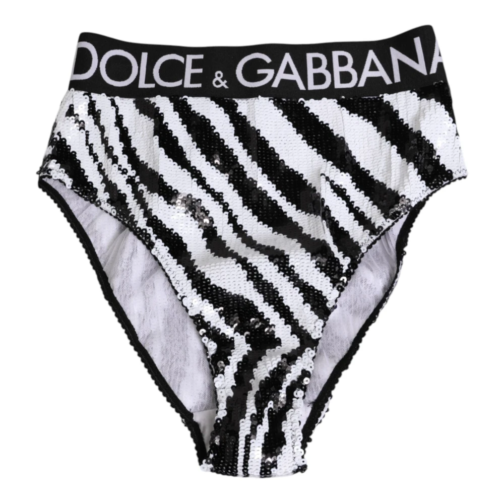 Dolce & Gabbana , Underpants, Female, White, S, Striped High Waist Panty Underwear