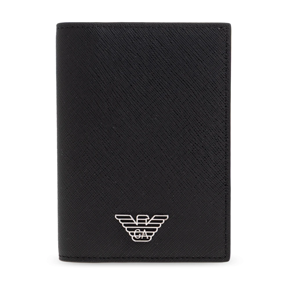 Emporio Armani Uomo Nero Asv Regenerated Saffiano Magnetic Card Holder