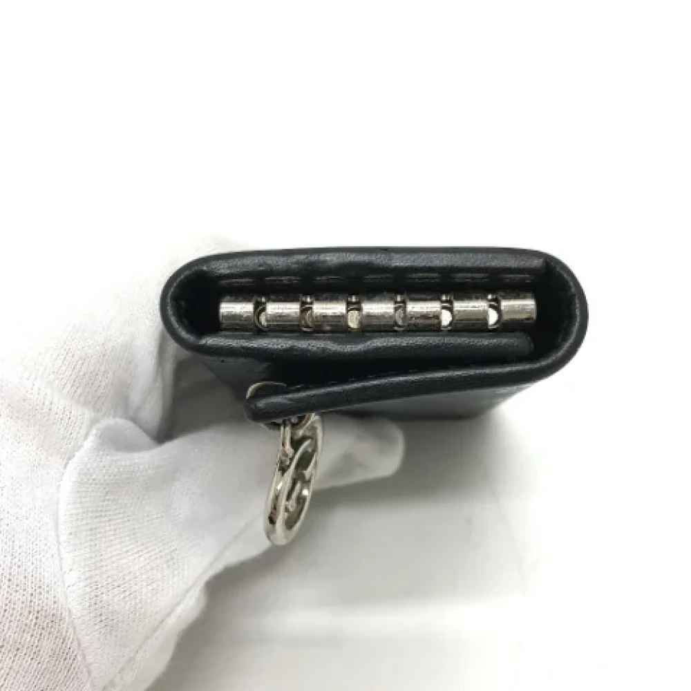 Gucci Vintage Pre-owned Leather key-holders Black Dames