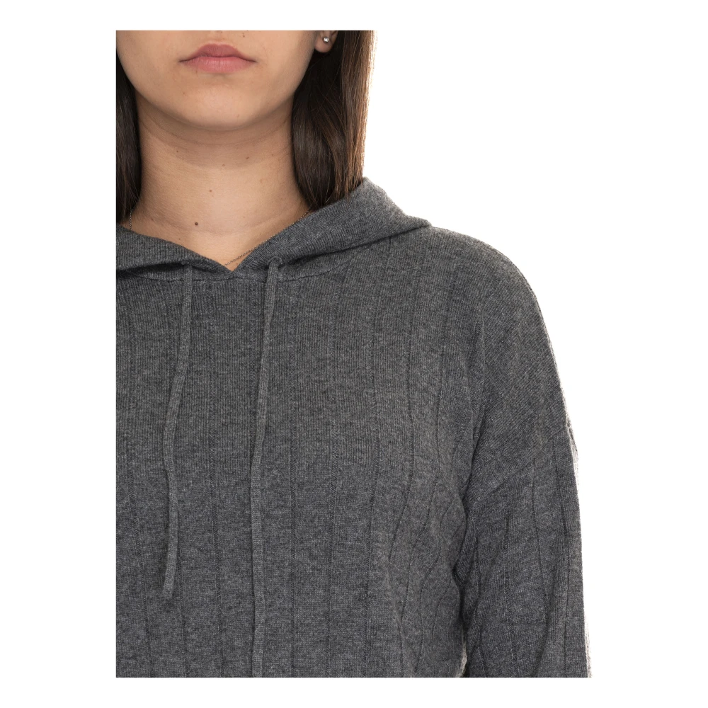 Pennyblack Wollen trui met vaste capuchon Gray Dames