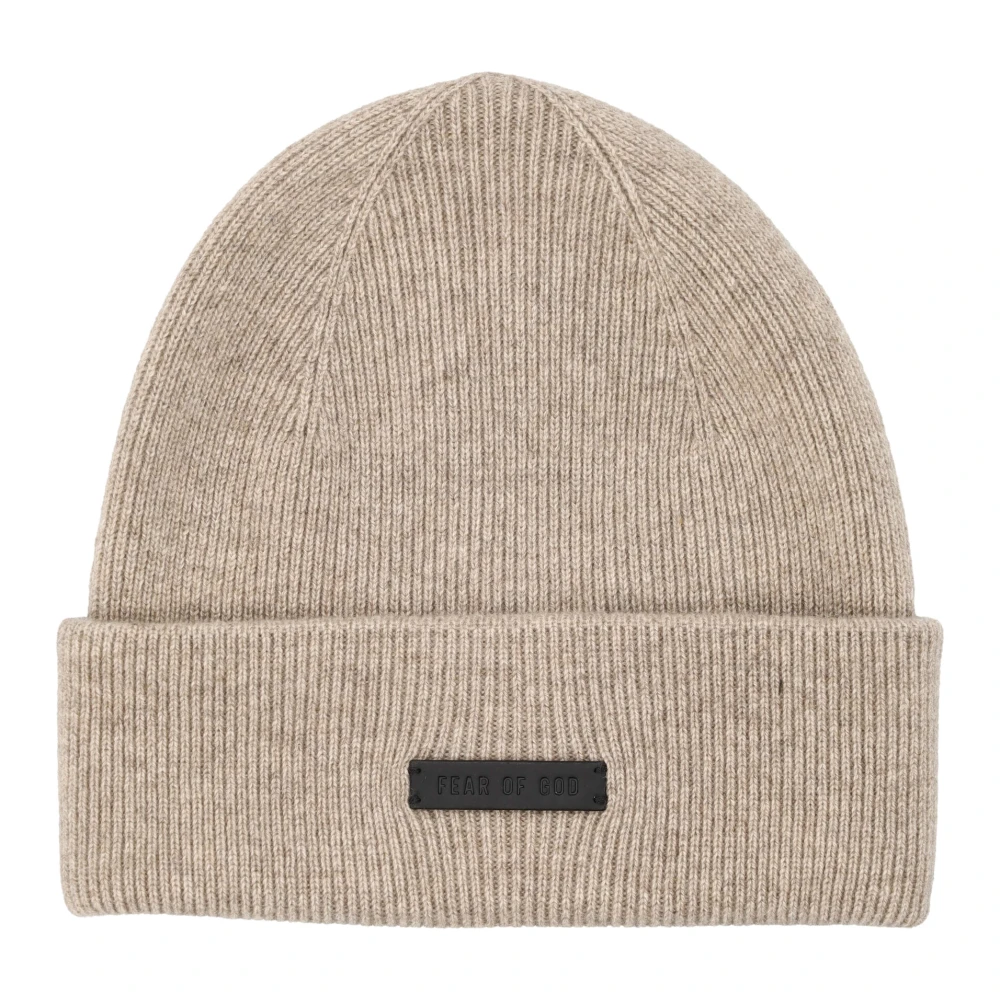 Fear Of God Kashmir Beanie Ribbstickad Mössa Beige, Herr