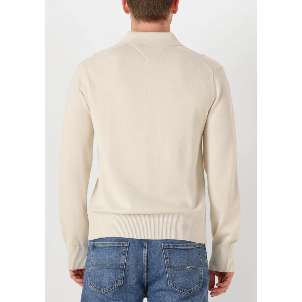 Tommy Jeans Slim Essential Polo Sweater in Beige Heren
