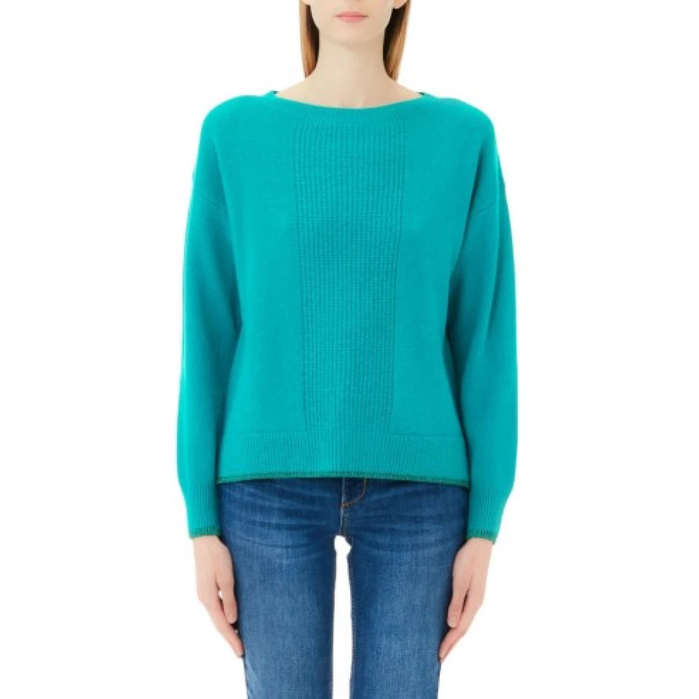 Liu Jo Smaragdgroene Rhinestone Crewneck Sweater Green Dames