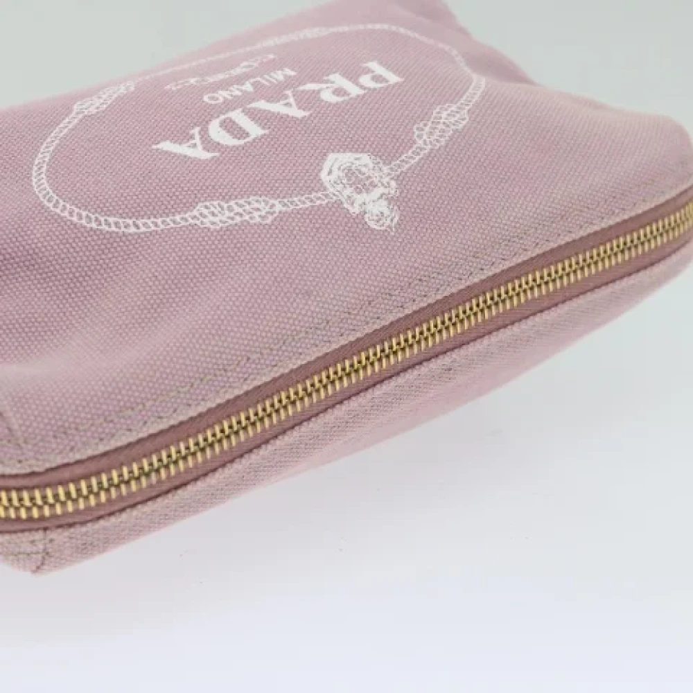 Prada Vintage Pre-owned Canvas clutches Pink Dames
