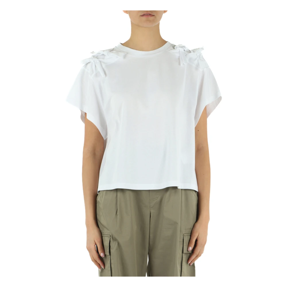 Emporio Armani Dames Jersey Katoenen T-Shirt Wit White Dames