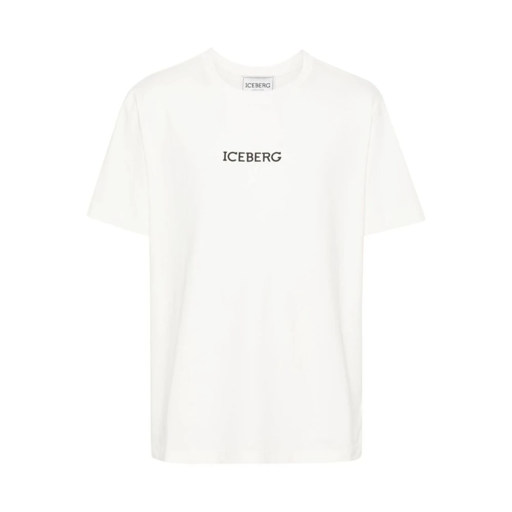 Iceberg Logo Print T-shirt White Heren