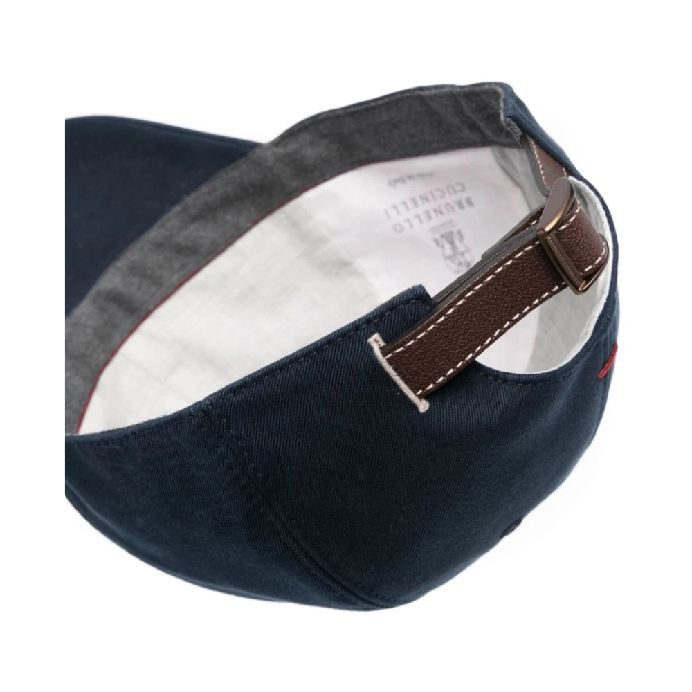 BRUNELLO CUCINELLI Marineblauwe Katoenen Baseballpet Blue Heren