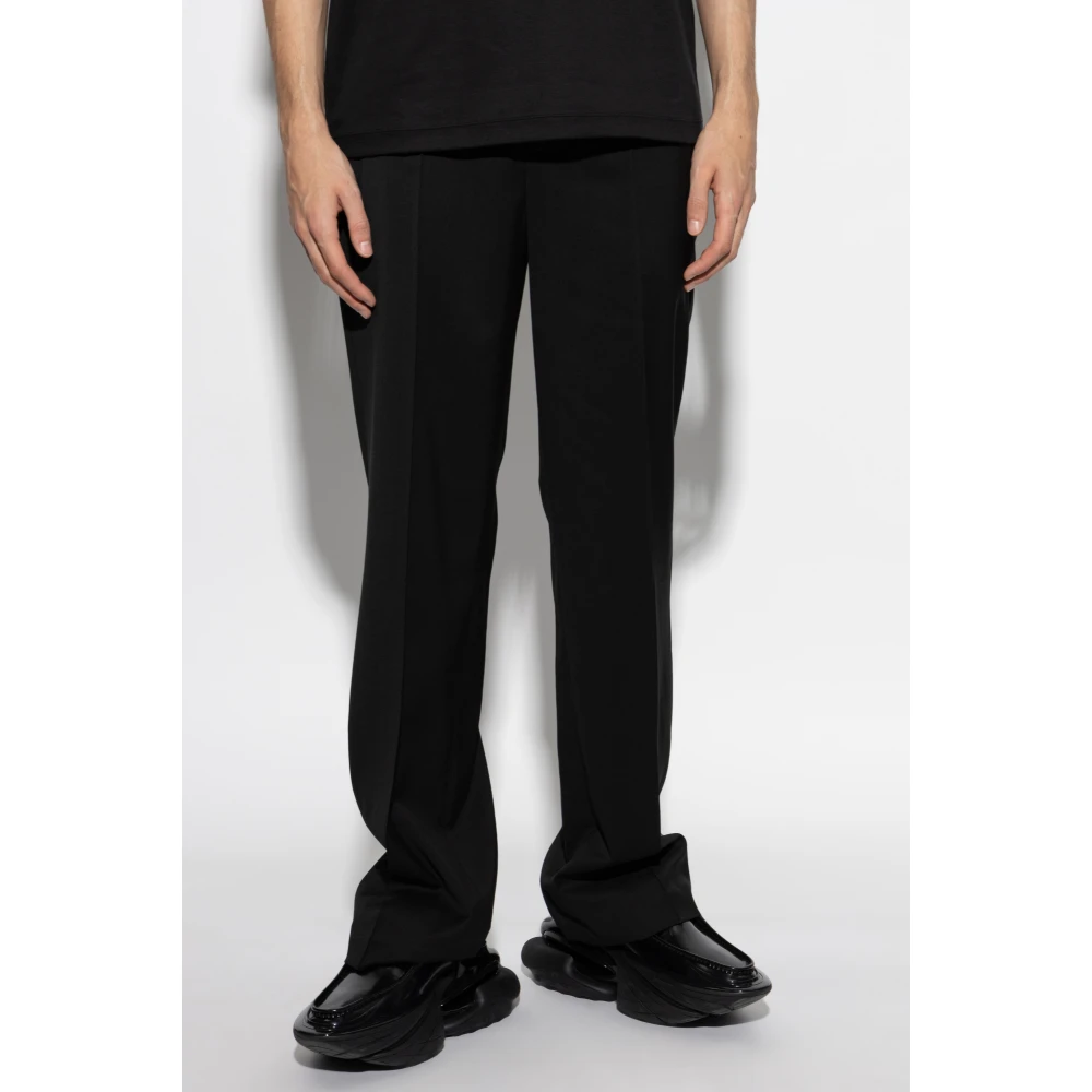 Helmut Lang Wollen broek met vouw Black Heren