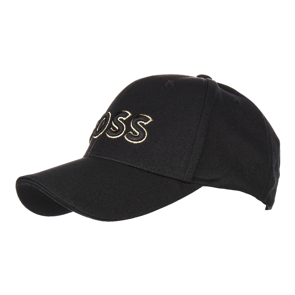 Hugo Unisex Black Hats & Caps, One Size, Gold Embroidered Cap