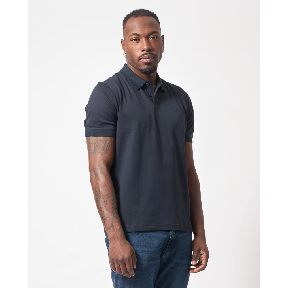 Hugo Boss Blauw Heren Polo Shirt Stretch Katoen Blue Heren