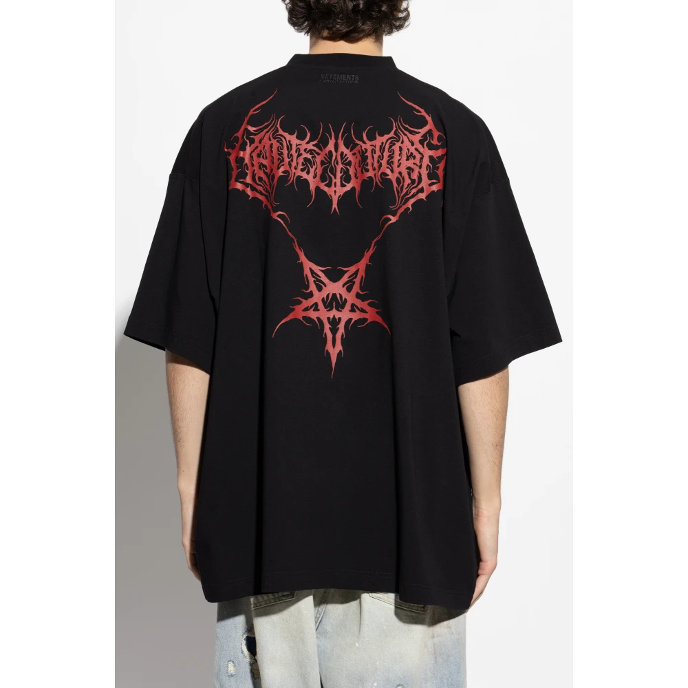 Vetements T-shirt in oversized stijl Black Heren