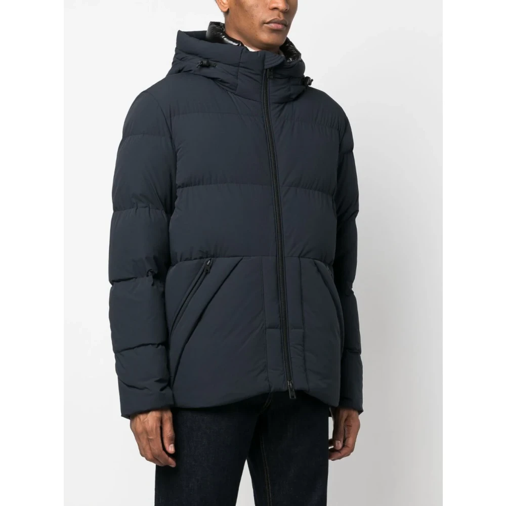 Woolrich Sierra Supreme Blauwe Stretch Nylon Puffer Blue Heren